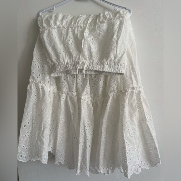 Boho White Eyelet Tassel Ruffle Maxi Skirt - Picture 8 of 8